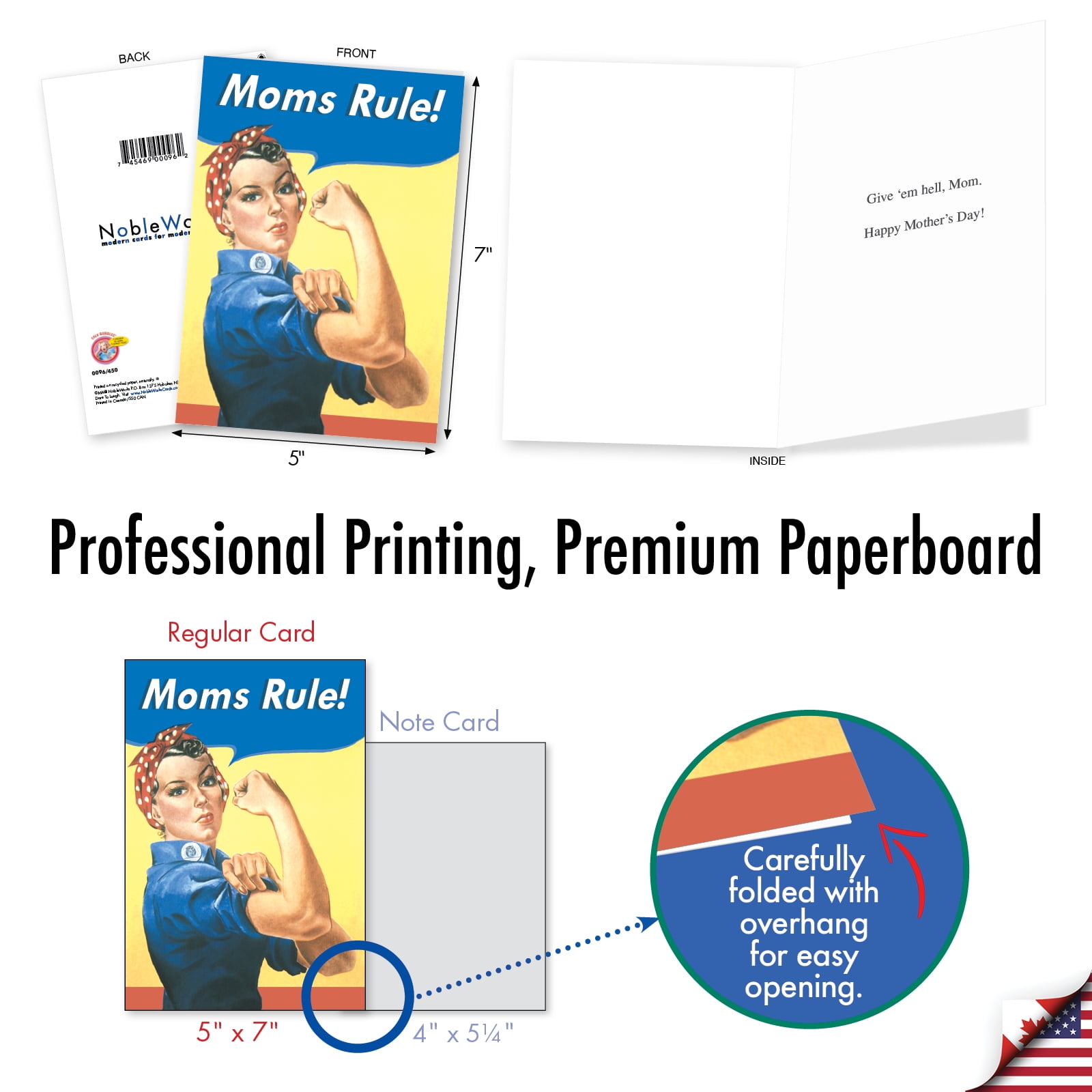 NobleWorks 20 Assorted Set Funny Mother's Day Greeting Cards w/5 x 7 Inch Envelopes (10 Designs, 2 Each), For Women, Mom Mother Lode