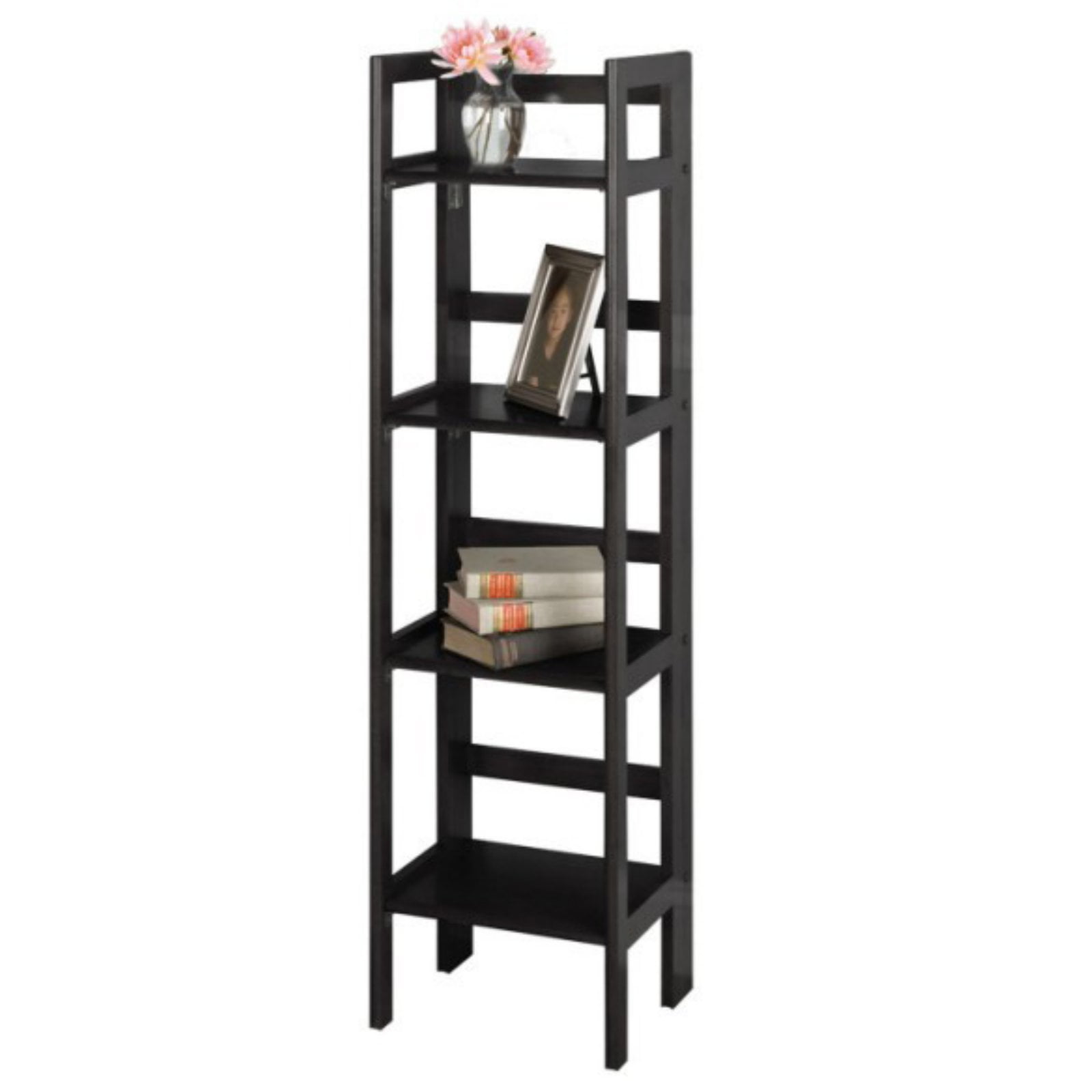Wood Folding 4 Shelf Bookcase Multiple Finishes Com