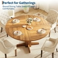 thumbnail image 5 of 47 Inch Farmhouse Round Dining Table, Sturdy Pedestal Wood Circle Table for 4-6 People | Dining Room, Living Room, Apartment Use - Walnut, 5 of 8