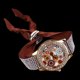 thumbnail image 5 of Reloj de cuarzo para mujer con vendaje de tela con diamantes de imitación y esfera de impresión de moda (marrón), 5 of 5