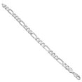 thumbnail image 3 of 8mm Solid .925 Sterling Silver Flat Figaro Chain Bracelet, 9 inches + Gift Box, 3 of 7