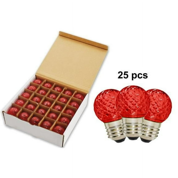 G40 Non-Dimmable Commercial Retrofit Bulbs with E26 Base, Red - Pack of 25