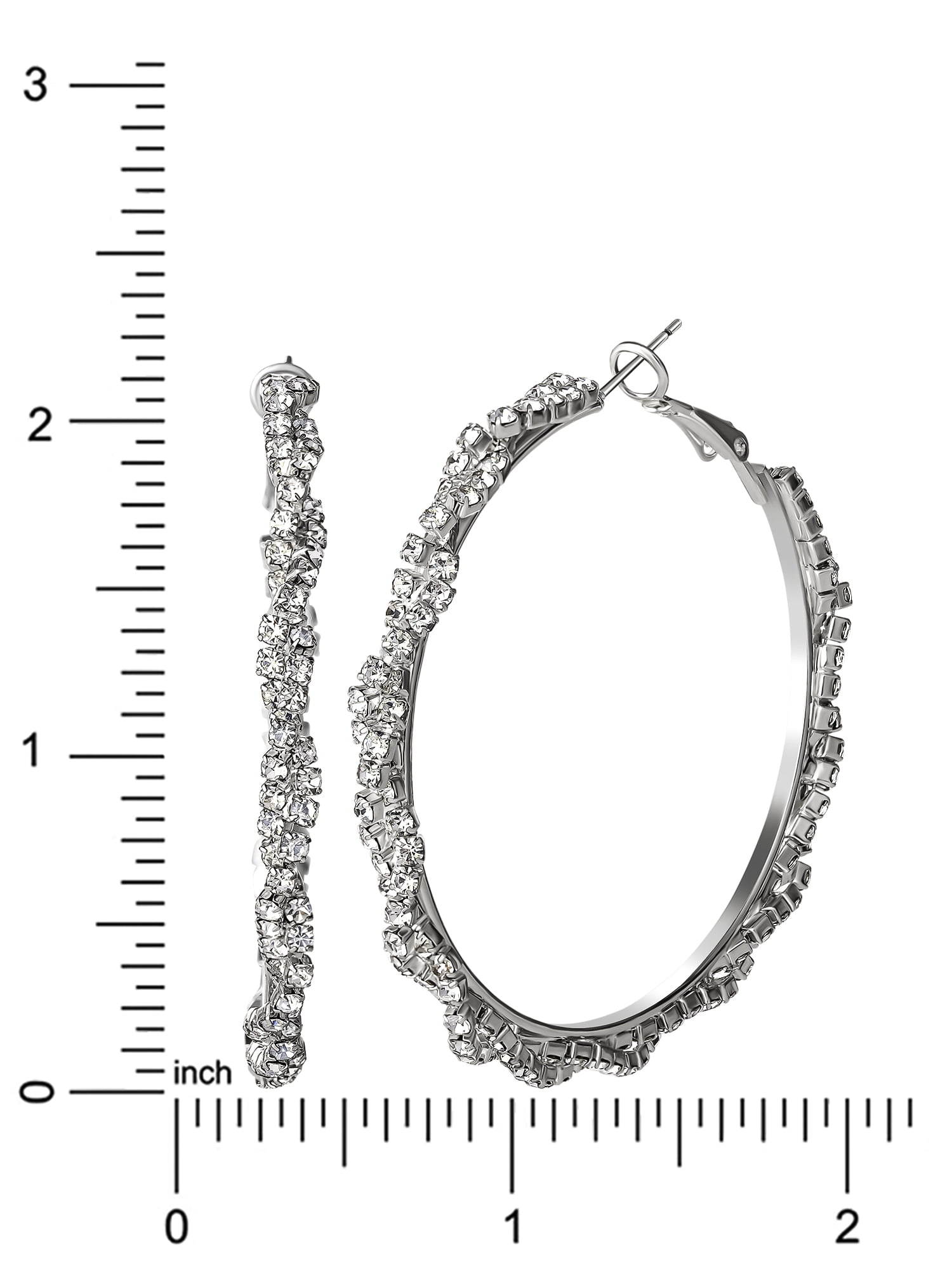 Jessica Simpson Women's Twisted Hoop Rhinestone Earrings