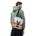 thumbnail image 3 of Welcome Spring Fairy Chinese Crested in Flower Meadow All Over Print 3D Canvas Tote Bag Dog Lover Reusable Handbag - 13002, 3 of 5