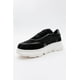 thumbnail image 5 of Pablo - Zapatillas de plataforma de piel y ante negro con diamantes de imitación (mujer) negro 22.5 CM, 5 of 5