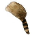 thumbnail image 2 of ZAZYULZ Women Faux Hat Costume Coonskin Hat for Children Plush Light Brown Raccoon Tail Cap(Khaki,One Size), 2 of 8