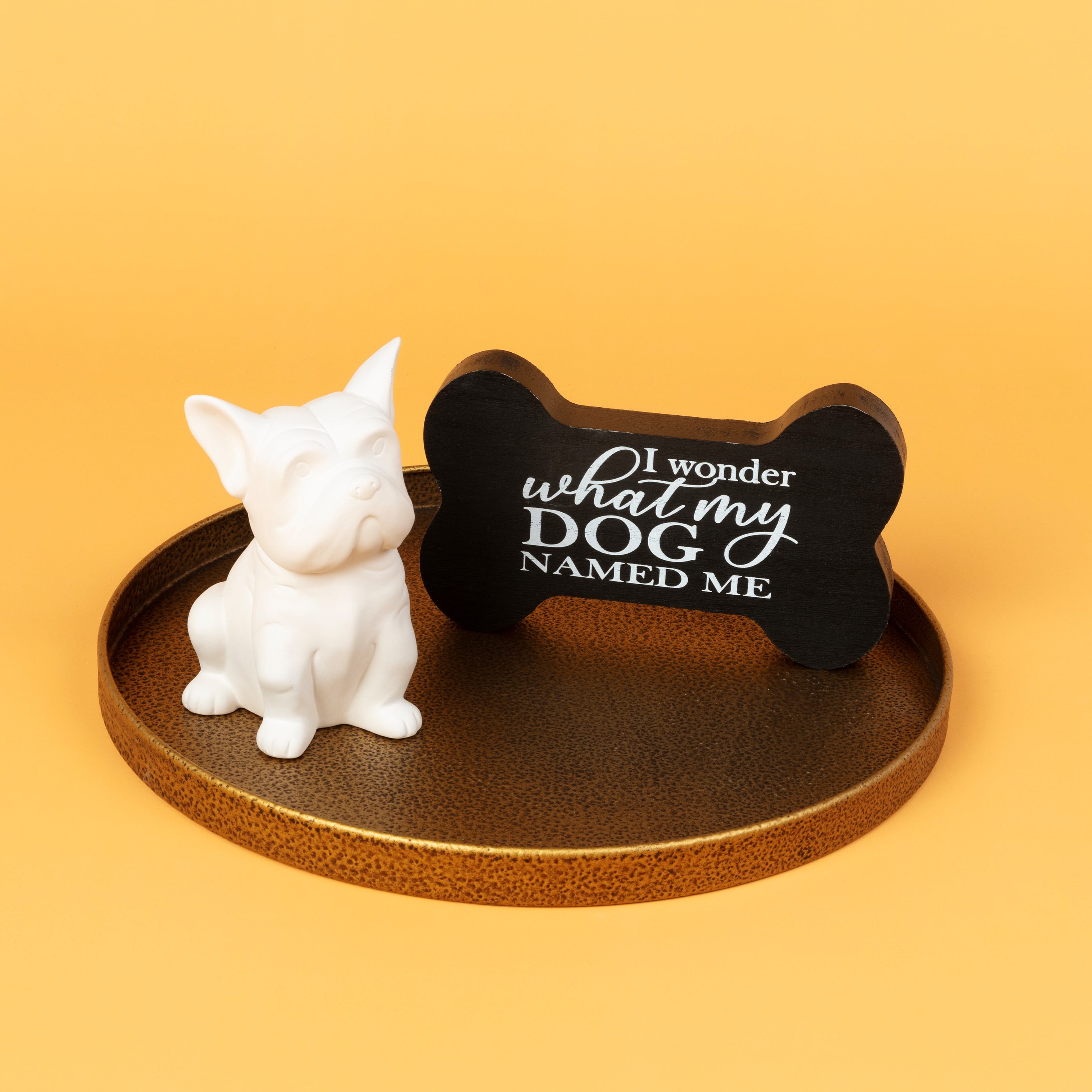 Hello Hobby Paintable French Bulldog Figure, White Ceramic 6" to Paint, Craft Base