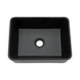 thumbnail image 4 of 16"x12" Black Ceramic Rectangular Vessel Bathroom Sink, 4 of 8