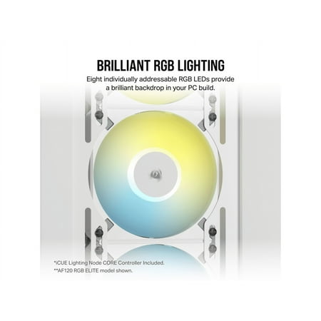CORSAIR - AF140 RGB ELITE 140mm Computer Case Fan  with AirGuide Technology (2-pack) - White