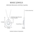 thumbnail image 6 of Rosec Jewels Certified Moissanite Teardrop Pendant Necklace - with Chain - D-VS1 Quality - Ready to Gift with Jewelry Box, 925 Sterling Silver, 6 of 8