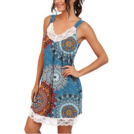 

Miayilima Women Casual Dress Sleepwear Short Sleeve Nightgown Soft Sleepshirt Pleated Nightshirt