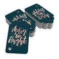 thumbnail image 2 of Inkdotpot Pack Of 50 Merry And Bright Christmas Favor Paper Tags Craft Real Rose Gold Foil Hang Tags, 2 of 6