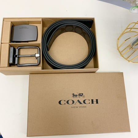 Coach CQ067 Boxed Plaque And Harness Buckle Cut To Size Reversible Belt, 38 Mm