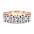 thumbnail image 5 of IGI Certified Oval Shape Lab Grown Diamond Anniversary Band Ring For Women | 5 Stone 7 CT TW In 14K Rose Gold | FG-VS1-VS2 Quality Serafina Friendly Diamonds Band Ring, 5 of 5