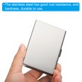 thumbnail image 5 of Uxcell RFID Credit Card Holder Metal Wallet Stainless Steel Business Card Holder for Women Men Brushed Silver 2 Pack, 5 of 6