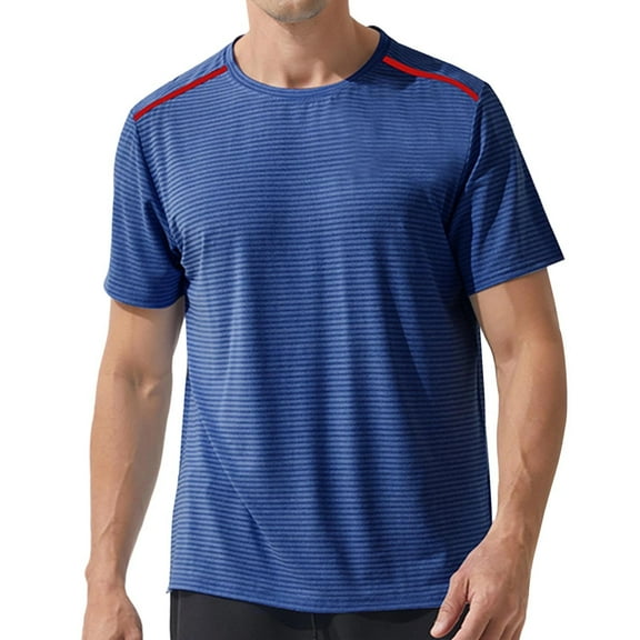 Rvwovn Men's Workout T-Shirt Short Sleeve Crew Neck Moisture Wicking Breathable Athletic Tee