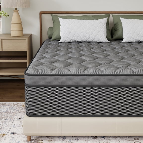 Abunitt 12 inch Queen Mattress, Hybrid Gel Memory Foam & Individual Pocket Coils, Medium Firm Cooling Pressure Relief Mattress in a Box for Adults