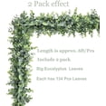 thumbnail image 5 of ZOELNIC 2 Pack Faux Eucalyptus Garland Plant, Artificial Vines Hanging Eucalyptus Leaves Greenery Garland for Wedding Backdrop Arch Wall Decor, 6 Feet/pcs UV Protected Indoor Outdoor, 5 of 12