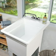 UTILITYSINKS Freestanding Utility Sink - Swing Faucet and Quick Connect Drain - 18 in