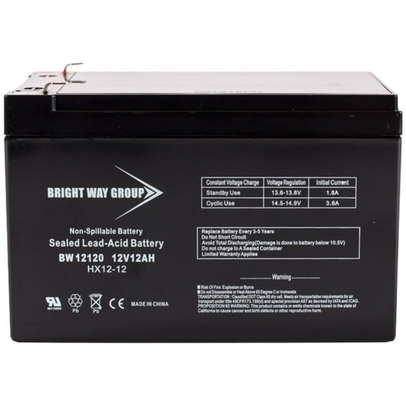 Bright Way Replacement Battery for MotoTec 24V Electric mini Quad 12V 12AH F2 Electric Scooter