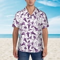 thumbnail image 4 of Lsque Violets Flowers pattern Hawaiian Shirt for Men, Unisex Summer Beach Casual Short Sleeve Button Down Shirts-3X-Large, 4 of 9