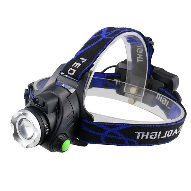 Linterna frontal recargable, lámpara frontal LED con zoom de alto brillo de 1500 lúmenes, lámpara de diadema impermeable con batería grande con 4 modos y diadema ajustable