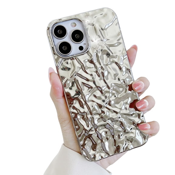 Owlwon Compatible with iPhone 13 Pro Max 3D Case, Soft Silicone, Cool Case Designed for Women and Girls, Silver