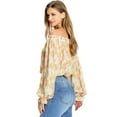 thumbnail image 2 of Flying Tomato Women's Boho Style Off Shoulder Blouse (S, Ivory), 2 of 3