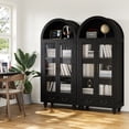 thumbnail image 3 of Furnihold 71" Farmhouse Tall Arched Storage Cabinet, Freestanding Cabinet with Glass Doors, Arched Storage Cabinet Decent Cabinet for Kitchen Pantry, Dining Room, 3 of 6