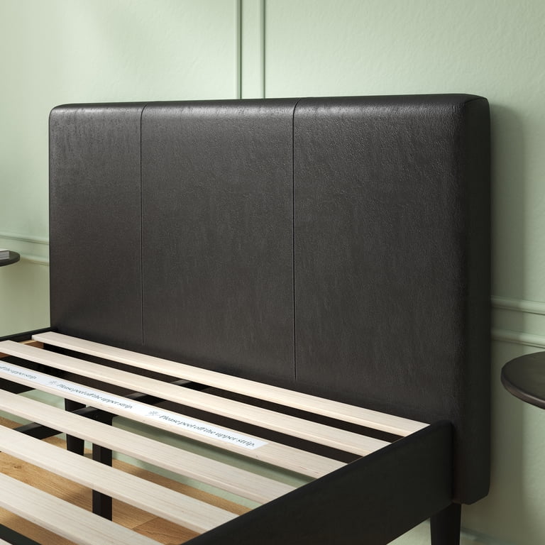 Zinus Gerard Faux Leather Platform Bed with Wooden Slats, Queen
