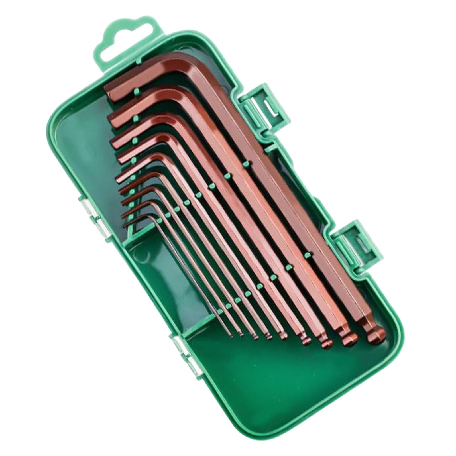 Fzaqwen 9Pcs Metric Allen Wrenches Set L Type Screwdriver with Storage Box 1.5mm to 10mm