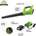 thumbnail image 2 of Greenworks Souffleur de Feuilles Sans Fil 24V 330 CFM, Batterie 2,0 AH et Chargeur Inclus, 2 of 5