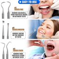 thumbnail image 4 of Herramientas dentales, paquete de 10 herramientas profesionales para limpieza de dientes, kit de higiene de cuidado bucal de acero inoxidable con limpiador de placa de metal, raspador de sarro,, 4 of 7