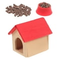 thumbnail image 2 of 1 juego de caseta para perros en miniatura con comedero y comida para perros, accesorios para casa de muñecas., 2 of 8