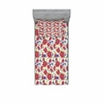 thumbnail image 2 of Floral Bedding Set with Sheet & Covers, Blooming Red Poppies Chamomile Ladybird and Daisies Bumblebee Bees and Butterflies, Printed Bedroom Decor 2 Shams, 4 Sizes, Multicolor, by Ambesonne, 2 of 3