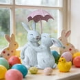 thumbnail image 5 of Naittoop Little Rabbits Sculpture Umbrella Rabbits Resin Decorative Ornament Suitable For Valentine's Day And Easter Decoration, 5 of 6