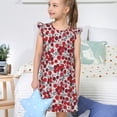 thumbnail image 4 of Balery Red Hawthorn Camisón de princesa para niñas, pijama de algodón con mangas abullonadas, suave y bonito.-Large, 4 of 6