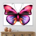 thumbnail image 3 of Designart Bright Pink Butterfly Portrait FLOAT FRAME WALL ART, 3 of 4