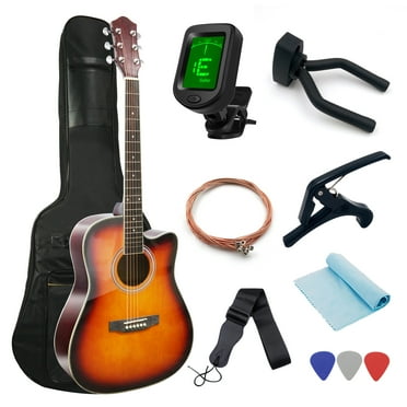 Likegreen 41" Acoustic Guitar Package, Basic Starter Kit for Adult Teen Beginner with Gig Bag, Strings, Strap, Tuner, Capo and Picks,Sunset