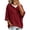 Assorted Colors (Black, Navy, Light Blue, Pink, Wine, Coffee, Gray, Army Green), variant on Women's Sweater, Hooded 3/4 Sleeve Button Front with Drawstring and Ribbed Trim, Loose Knit Casual Fall Winter Daily Wear for Women