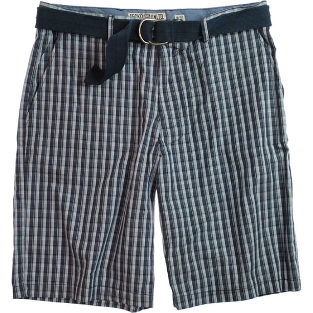 Pantalones cortos casuales para caminar Ecko Unltd. Checkmate con cinturón para hombre azul 36