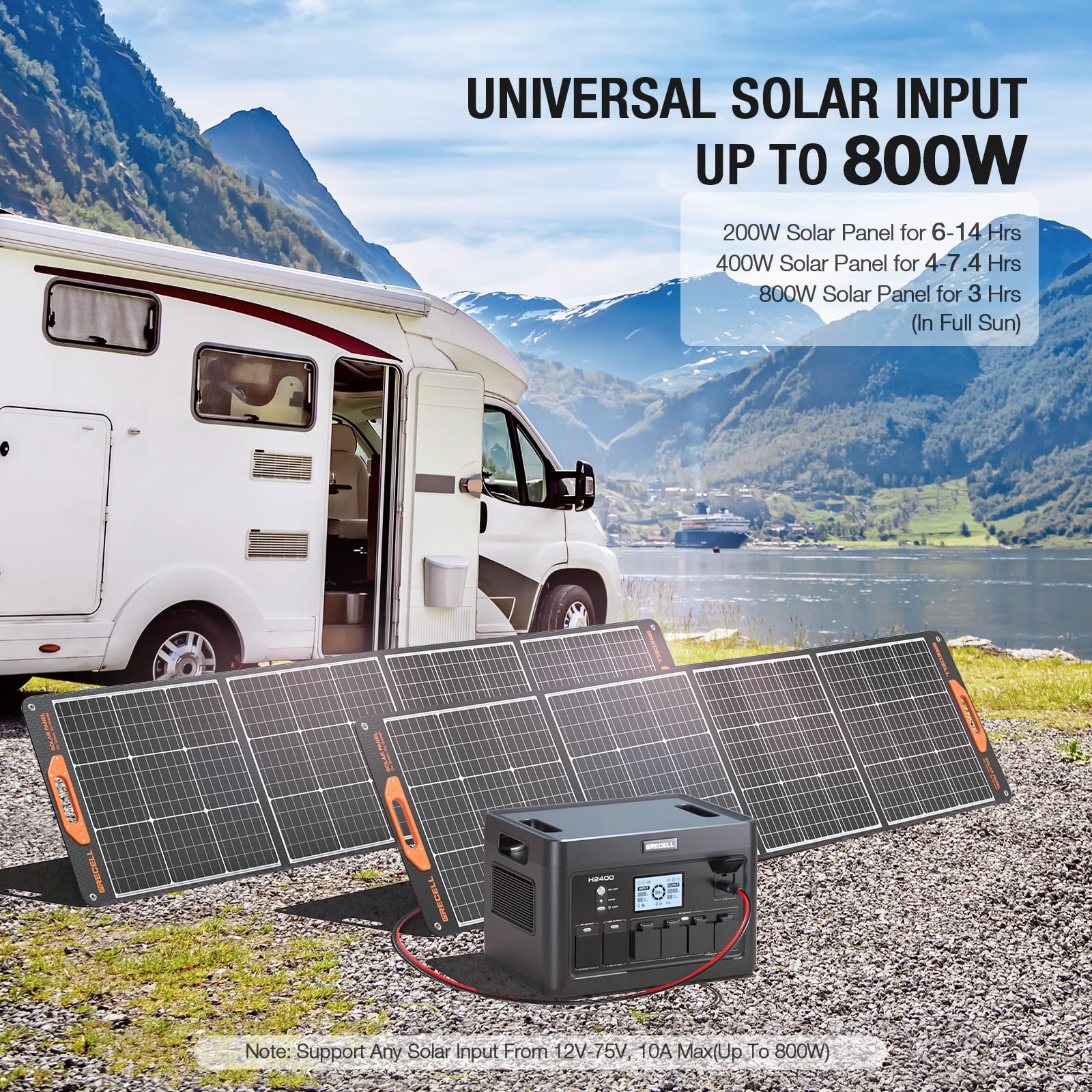 Power Station 2400W (2 Pack) 1843Wh LiFePO4 UPS Home Battery Backup Power w/4 AC Outlets Portable Solar Generator for Outdoor Camping, RV Travel, Home Emergency