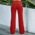 thumbnail image 4 of Business Casual Pants for Women, Audhol Pants for Women Wide Leg Flare Pants for Women Double Button Mid Waist Pants Trendy Fashion Casual Pants Casual Pants Women Red S, 4 of 6