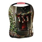 PKQWTM Christmas Interior Nursing Cover Baby Breastfeeding Infant Feeding Cover Baby Car Seat Cover