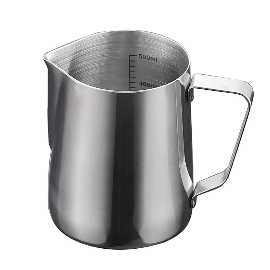 Fiocias 2Pcs Milk Frothing Pitcher Stainless Steel Metal - For Milk Frothers, Espresso