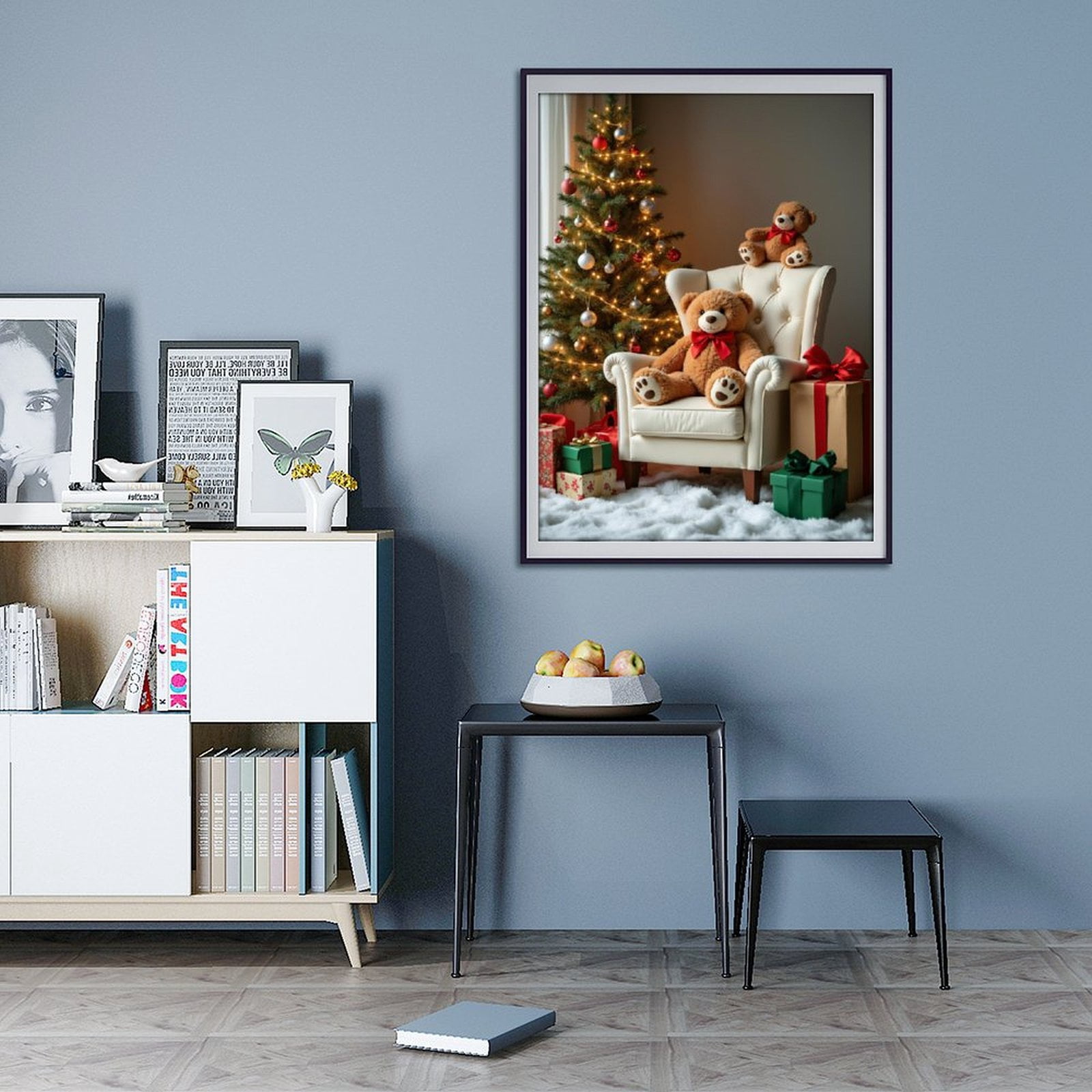 Diamond Art Kit for Adults, Christmas Tree Teddy Bears S Diamond Painting for Adults Beginners, 5D DIY Diamond Art Painting Kits, Colorful Diamond Painting Craft for Home Decor 12x16