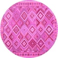 thumbnail image 1 of Ahgly Company Indoor Round Abstract Pink Contemporary Area Rugs, 5' Round, 1 of 4