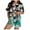 Mint Green, variant on VBARHMQRT Winter Outfits for Women 2024 Women Business Casual Outfits Women's Christmas Tree Printed Silk Satin Short Sleeve Button Sleepwear Set