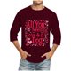 thumbnail image 1 of Camisas de Manga Larga para los Hombres Día de San Valentín Impresión Cuello Redondo Moda Casual, Mezcla de Poliéster de Lino de Algodón para Primavera Verano, 1 of 1