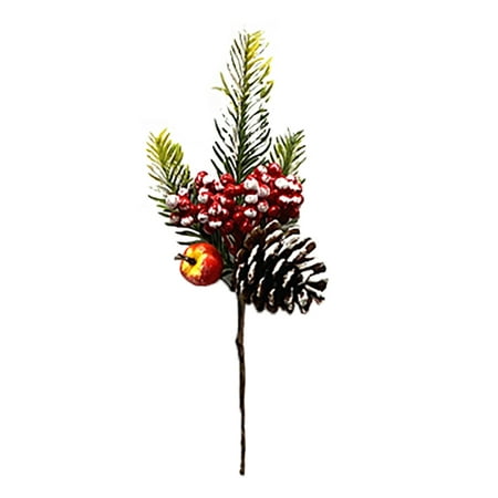 

ZTTD Cuttings Needles Flower Branch Accessories Holiday Decoration Simulation Plant Red Fruit Berry Fruit Branch Christmas Decor